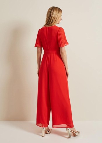 Phase Eight Kendall Pleat Jumpsuit Orange USA | 0614298-HG